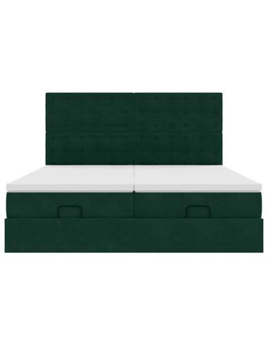 Struttura Letto Pouf con Materassi 160x200 cm Velluto