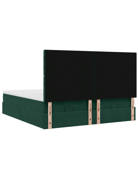 Struttura Letto Pouf con Materassi 160x200 cm Velluto