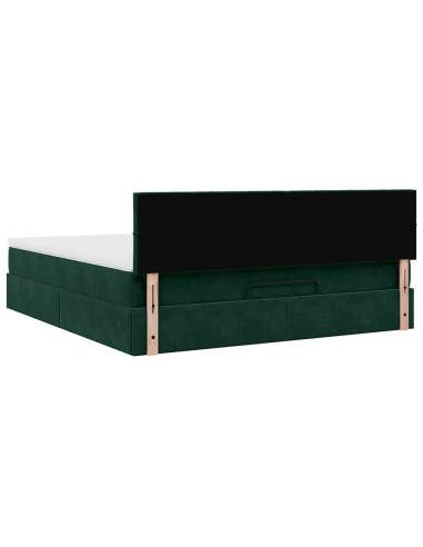 Struttura Letto Pouf con Materassi 200x200 cm Velluto