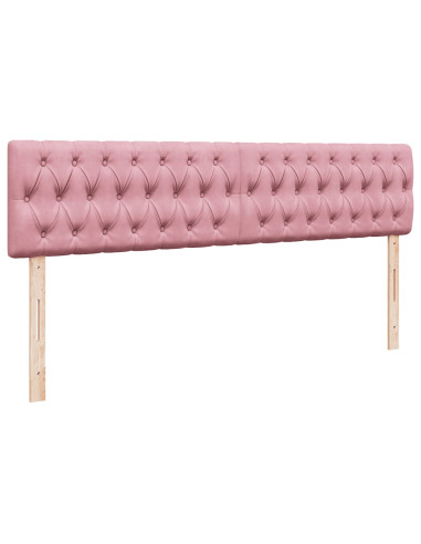 Struttura Letto Pouf con Materassi Rosa 200x200 cm Velluto