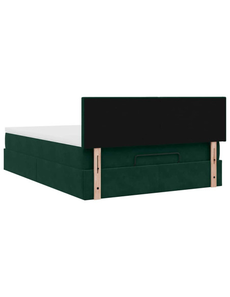 Struttura Letto Pouf con Materasso 140x190 cm in Velluto