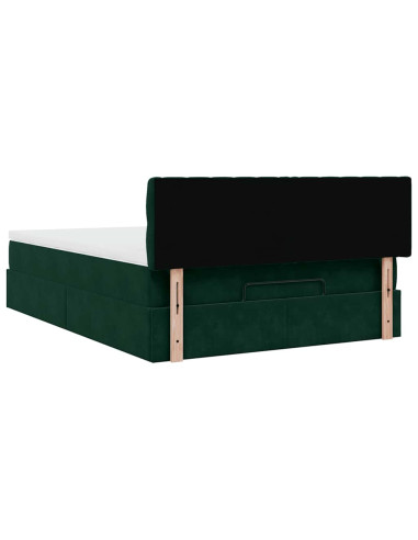 Struttura Letto Pouf con Materasso 140x190 cm in Velluto