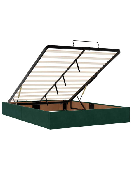 Struttura Letto Pouf con Materasso 140x190 cm in Velluto