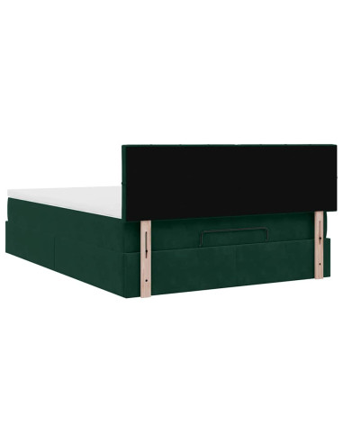 Struttura Letto Pouf con Materasso 140x190 cm in Velluto