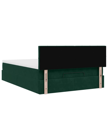 Struttura Letto Pouf con Materasso 140x190 cm in Velluto