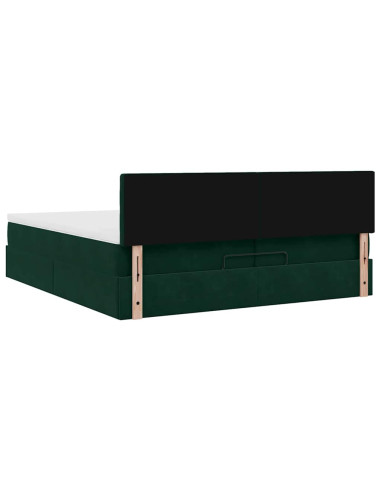 Struttura Letto Pouf con Materasso 200x200 cm in Velluto