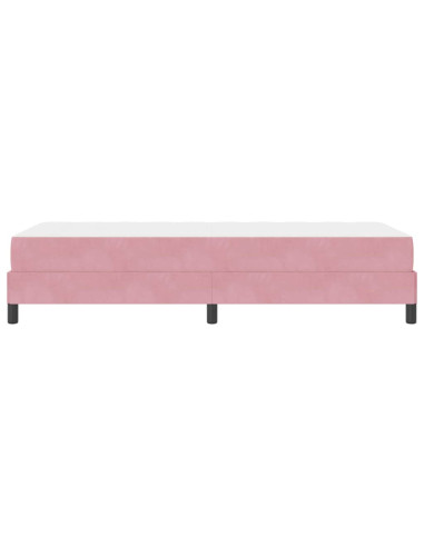 Letto a molle con materasso Rosa 90 x 220 cm Tessuto