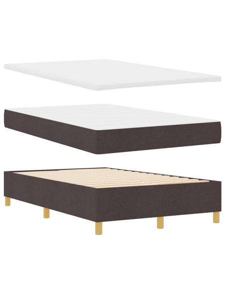 Letto a molle con materasso Marrone scuro 120 x 200 cm Tessuto