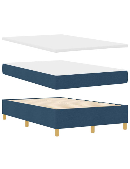 Letto a molle con materasso Blu 120 x 200 cm Tessuto