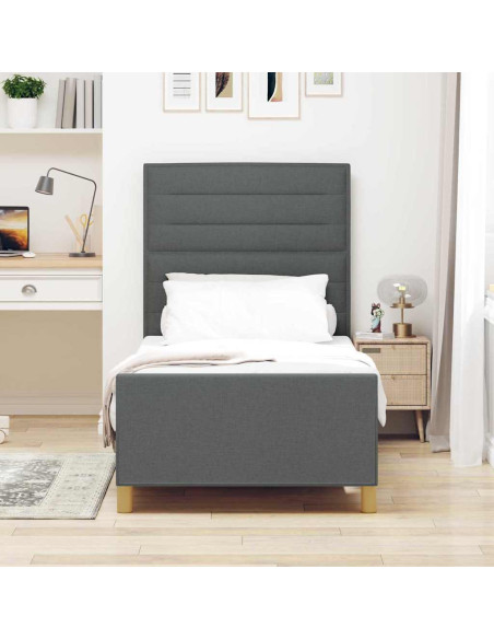 Struttura del letto Grigio scuro 100 x 200 cm Tessuto