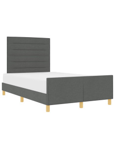 Struttura del letto Grigio scuro 120 x 190 cm Tessuto 2
