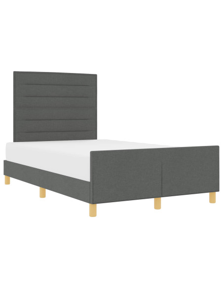 Struttura del letto Grigio scuro 120 x 200 cm Tessuto