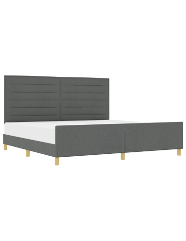 Struttura del letto Grigio scuro 200 x 200 cm Tessuto