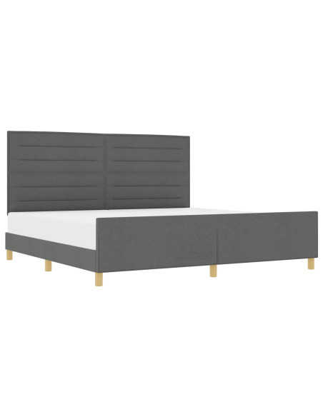 Struttura del letto Grigio scuro 200 x 200 cm Tessuto