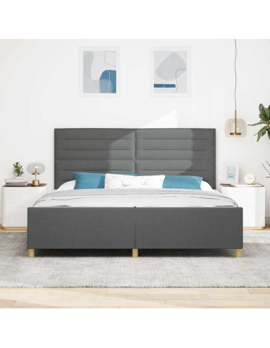 Struttura del letto Grigio scuro 200 x 200 cm Tessuto