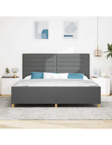 Struttura del letto Grigio scuro 200 x 200 cm Tessuto