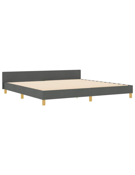 Struttura del letto Grigio scuro 200 x 200 cm Tessuto