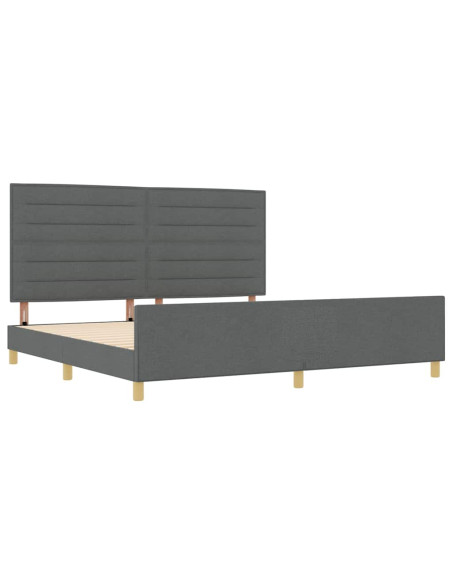 Struttura del letto Grigio scuro 200 x 200 cm Tessuto