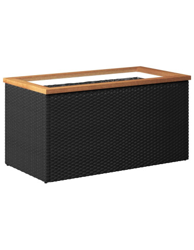 Fioriera Nera 80x40x40 cm in Polyrattan