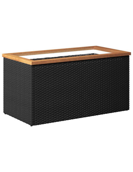Fioriera Nera 80x40x40 cm in Polyrattan