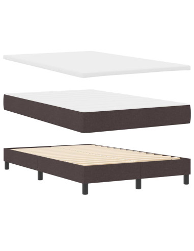 Letto a molle con materasso Marrone Scuro 120 x 200 cm Tessuto