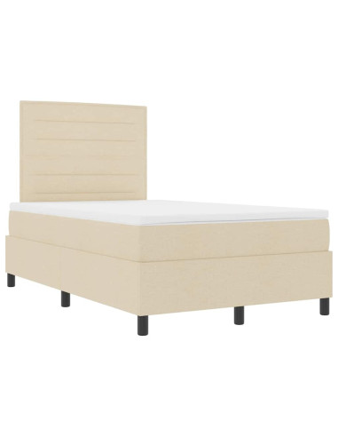 Letto a molle con materasso Crema 120 x 200 cm Tessuto