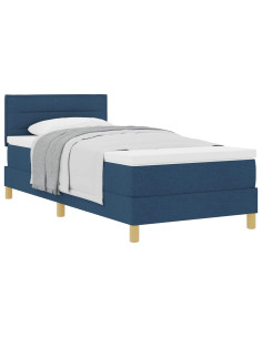 Letto a molle con materasso Blu 80 x 200 cm Tessuto 2