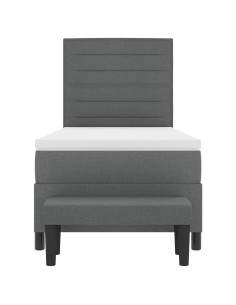 Letto a molle con materasso Grigio scuro 90 x 190 cm Tessuto 2