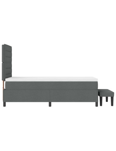 Letto a molle con materasso Grigio scuro 90 x 190 cm Tessuto
