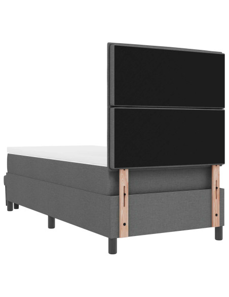 Letto a molle con materasso Grigio scuro 90 x 190 cm Tessuto