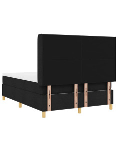 Letto a molle con materasso Nero 140 x 190 cm Tessuto