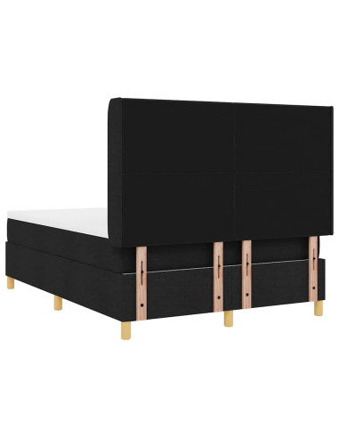 Letto a molle con materasso Nero 140 x 190 cm Tessuto