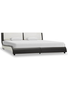 Struttura del letto Grigio e bianco 160 x 200 cm