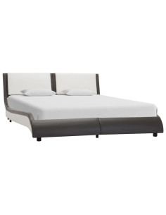 Struttura letto con LED senza materasso grigio e bianco 120x190 cm