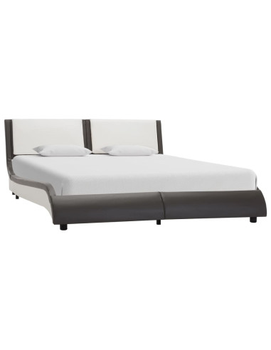 Struttura letto con LED senza materasso grigio e bianco 120x190 cm