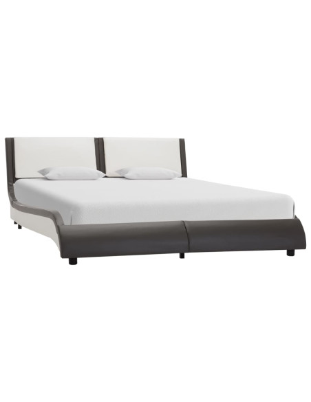 Struttura letto con LED senza materasso grigio e bianco 120x190 cm