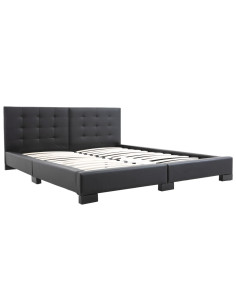 Struttura letto senza materasso in similpelle nera 200x160 cm