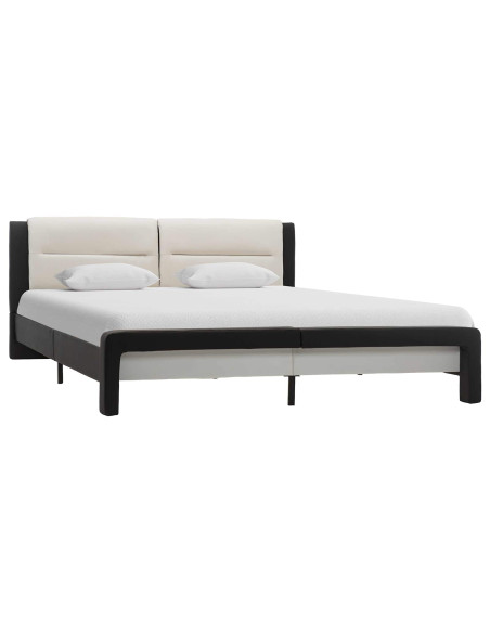Struttura del letto Nero 218 x 132 x 86.5 cm Pelle Sintetica
