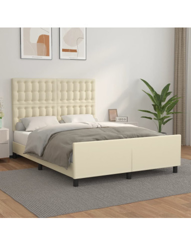 Giroletto con Testiera Crema 140x190 cm in Similpelle