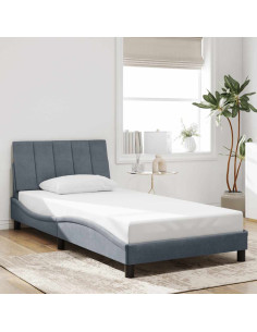 Giroletto senza Materasso Hanko Grigio Scuro 100x203 cm in Velluto