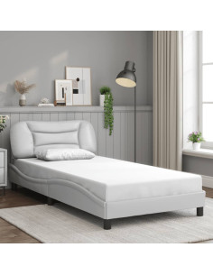 Giroletto senza Materasso Hvar Bianco 100x203 cm in Similpelle