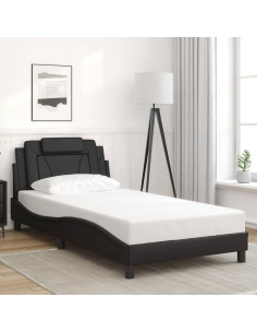 Giroletto Viana senza Materasso Nero 100x203 cm in Similpelle