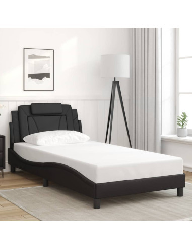 Giroletto Viana senza Materasso Nero 100x203 cm in Similpelle