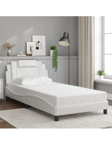Giroletto Viana senza Materasso Bianco 100x203 cm in Similpelle