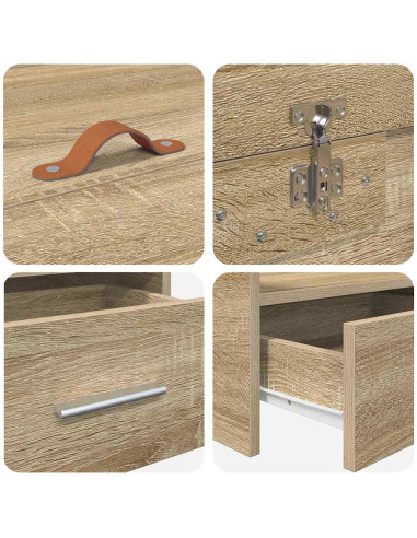 Struttura del letto Rovere Sonoma 90 x 200 cm Legno multistrato