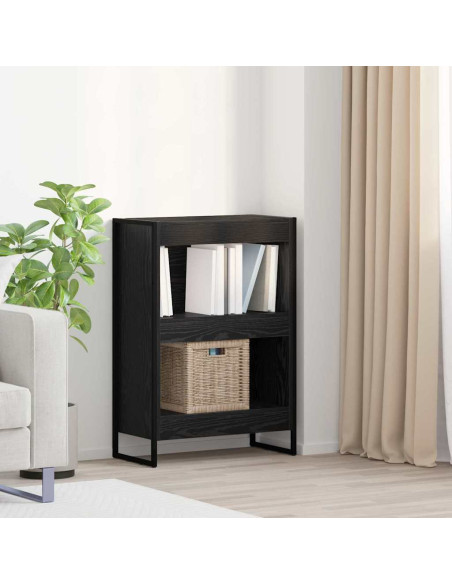 Armadio per Libri Rovere Nero 80 x 30 x 155 cm