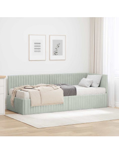 Struttura Letto Angolare con Materasso 2 pcs Grigio chiaro
