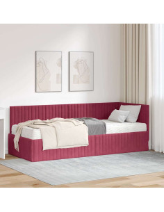 Struttura Letto Angolare con Materasso 2 pcs Verde Velluto