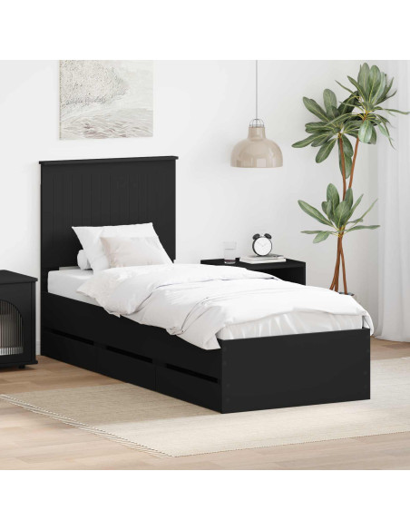 Struttura del letto Nero 90 x 200 cm Legno Ingegnerizzato