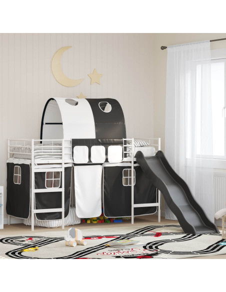 Struttura del letto loft per bambini Bianco e Nero 90 x 190 cm